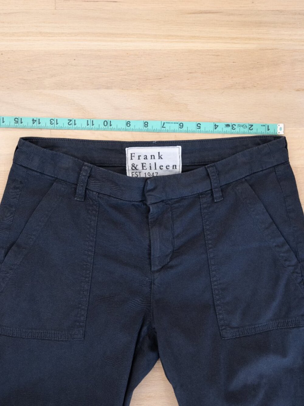 Frank & Eileen Blackrock Italian Peached Twill in Washed Black, size 4 - Picture 6 of 12